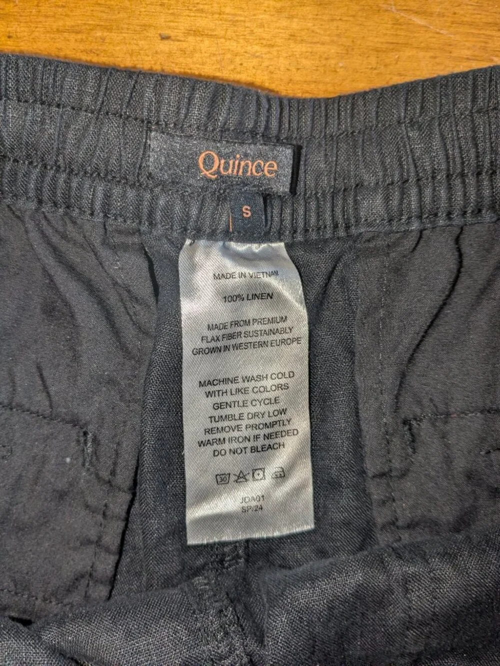Quince 100% Linen Shorts Womens Small Black Coastal Grandma Minimal Euro Summer